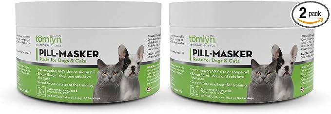 TOMLYN Pill-Masker Original Bacon-Flavored Paste for Dogs & Cats, 4oz, Pack of 2