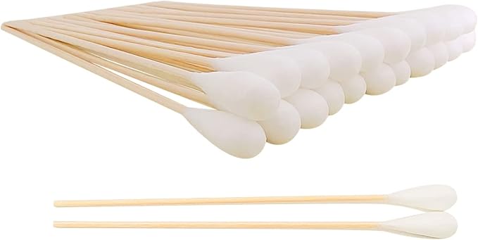 6 Inch Long Cotton Swabs,Large Cotton Buds with Bamboo Handle for Dogs 500pcs
