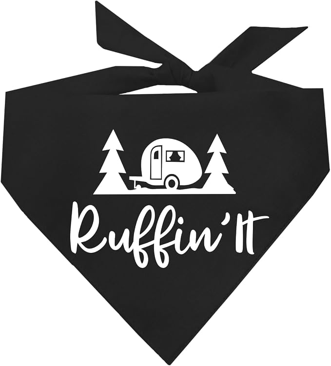 Ruffin' It Camping Dog Bandana (Black, OS 309)