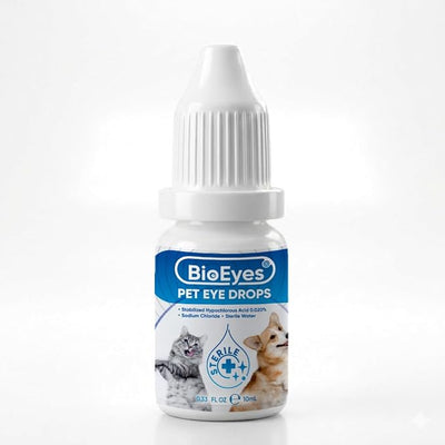 Dog Eye Drops - Cat Eye Drops - Vet Recommended Pet Eye Drops to Clean and Soothe Eye Infections, Allergies, Dry & Pink Eyes, Tear Stain Remover for Dogs, Cats, Horses & Birds (10 ml)