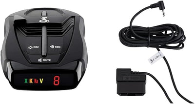 Cobra RAD 380 Laser Radar Detector + OBDII Power Cord Bundle – Long Range Detection, LaserEye Front and Rear Detection, IVT Filtering, Adjustable Sensitivity, Digital Signal Processing, Black