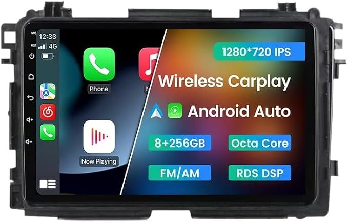 Android Stereo for Honda Vezel HR-V HRV 2013-2022 - 8GB RAM 256GB ROM, 9 Inch Radio Wireless Wired Car-Play Android Auto GPS Navigation IPS Touchscreen Blue-Tooth FM AM RDS DSP 5GWiFi