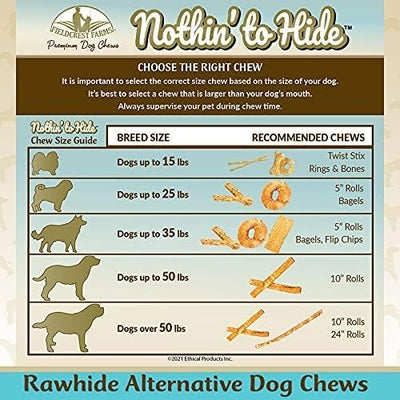 Fieldcrest Farms Nothing to Hide Natural Rawhide Alternative Twist Stix for Dogs - 3 Pack (Chicken, Beef, Peanut Butter) Premium Easily Digestible Chews, Magnet