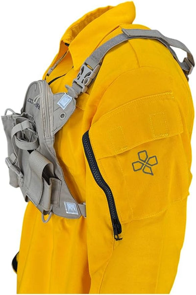 COAXSHER RCP-1 Pro Radio Chest Harness for 2 Way Radio & Electronics | Search and Rescue, Ski Patrol, Emergency Response - Desert Tan