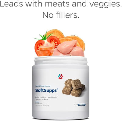 Pet Parents® Multifunctional SoftSupps® 5-in-1 Health Supplement for Dogs, Joint Mobility Support, Glucosamine Chondroitin MSM, CoQ10, Omega 3 Fish Oil, Probiotics, Immune & Gut Support, 90 Ct