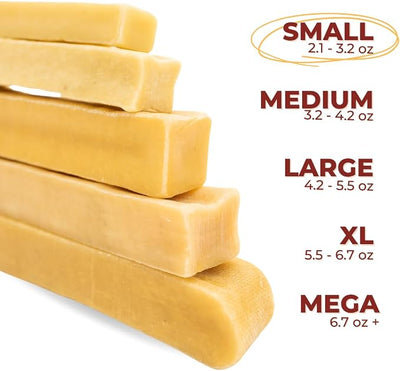 Bully Bunches Small Authentic Yak Cheese Himalayan Chews for Small Dogs & Puppies - All Natural Dog Treat Dental Chews, Made with Real Yak Milk for Teething - Lactose & Rawhide Free (6 Pk)