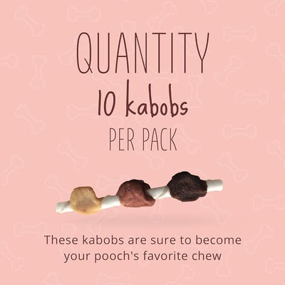 Better Belly Triple Flavor Kabobs, 10 kabobs, Long-Lasting Dog Chews with Chicken, Pork and Beef