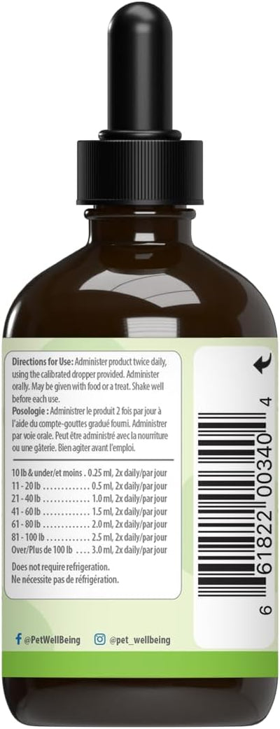 Pet Wellbeing Adrenal Harmony Gold for Dogs - Supports Adrenal Function & Normal Cortisol Levels with Ashwagandha & Bacopa - NASC Certified & Vet-Formulated - 4 oz Liquid Formula