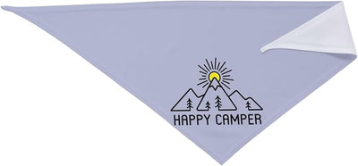 Happy Camper Summer Dog Bandana，Adorable Puppy Accessory for The avid Camper ，Pet Neckerchief for Pets Daily Wear Photo Prop Party Supplies,Funny Cute Dog Bandana (Gray Blue)