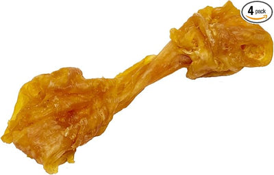 Ultra Chewy Turkey Tendon Knotted Bones for Dogs - Premium All-Natural, Hypoallergenic, Long-Lasting Dog Chew Treat, Easy to Digest - Ingredient Sourced from USA (3.5 Inch - 4 Pack)