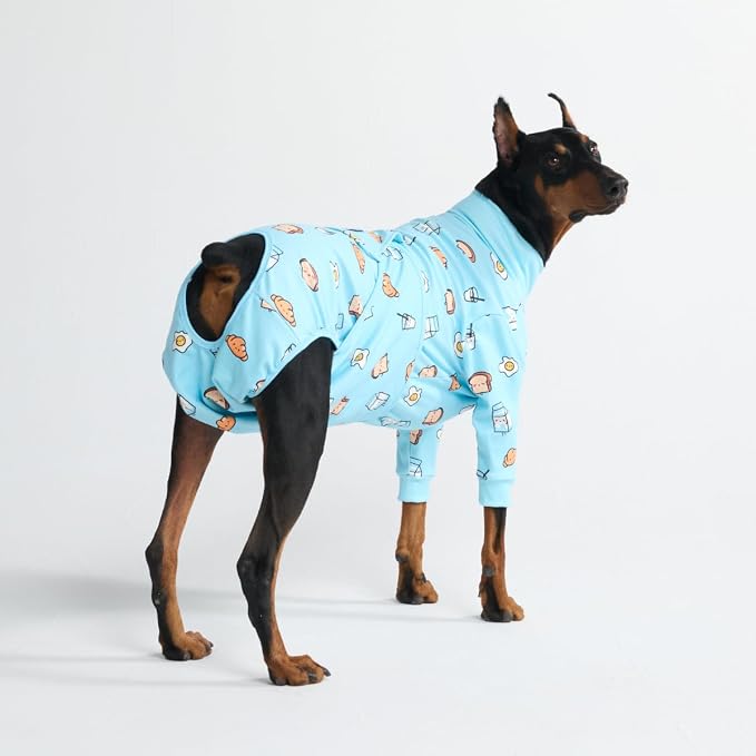 Spark Paws Dog Surgery Recovery Suit – Dog Recovery Suit After Surgery, Anti-Lick Dog Onesie, Abdominal Wound Protector, Soft Cone Alternative for Spay Neuter Male Female Pet Recovery - Breakfast, 3XL