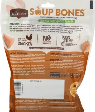 Nutrish Soup Bones Premium Dog Chews with Real Chicken and Veggies,6 Chews (Rachael Ray),(Pack of 2)