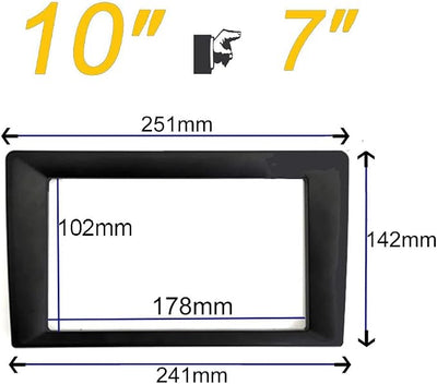 10.1 to 7'' inch Car Frame Fascia Bezel Adapter for Universal 2 Dobule Din Car Radio DVD CD Stereo GPS Navigation