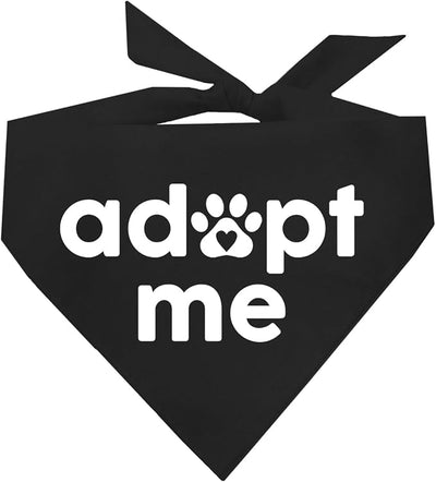 Adopt Me Dog Bandana | 100% Cotton | Made in USA | Adoption Event Prop Photoshoot | Rescue | Puppy | New Dog |Black, X-Small (326)