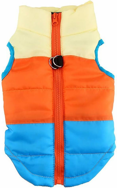 Winter Waterproof Windproof Vest Coat for Small Medium Dogs - Warm Jacket for Cold Weather (Not Suitable for Big Dogs) - Apricot/Orange/Blue S