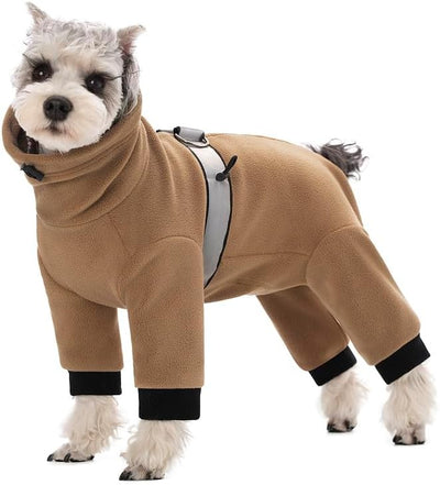 Polar Fleece Dog Pajamas Bodysuit - Small to Medium Dogs, Winter Jacket & Sweater for Small Dogs, Four-Legged Warm Clothes