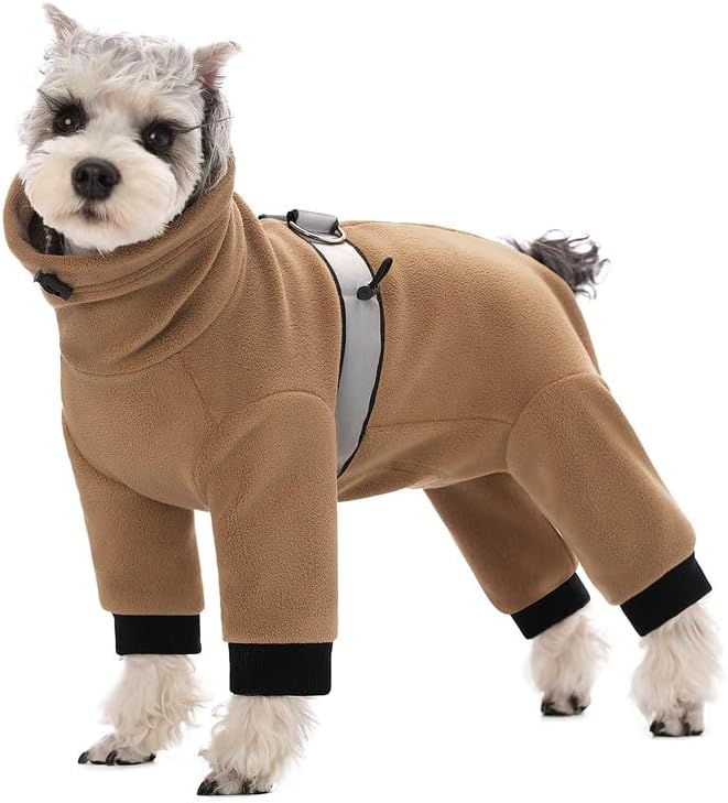 Dog Coats for Small Dogs, Polar Fleece Dog Pajamas Bodysuit for Small Medium Dogs, Dog Winter Jacket Dog Sweater Dog Vest for Small Dog, Dog Four-Legged Warm Clothes