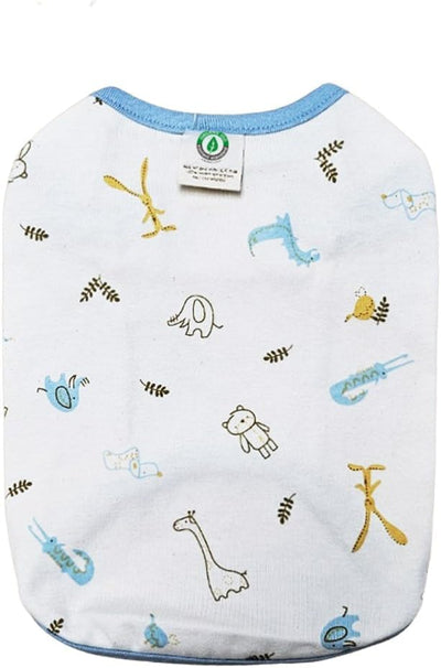 Organic Cotton Dog Clothes – Babywear-Grade Shirt for Sensitive Skin | Made in Korea (Medium, Animals)