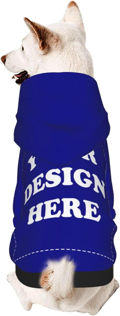 Personalized Dog Hoodie, Custom Dog Costumes for Small Dogs, Holiday Happy Dog Clothes Football Pet Shirt Sweater with Name Number for Girl/Boy Cats/Kitten, Blue, XS