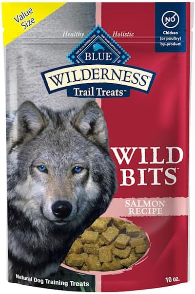 Blue Buffalo Wilderness Trail Treats Salmon Crunchy Dog Biscuits, Grain-Free & High-Protein, Bite-Sized Training Treats Made with Real Salmon & Natural Ingredients, 10-oz Bag