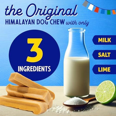 Himalayan Dog Chew Variety Pack Yak Cheese Dog Chews, The Better-for-You Chew, 100% Natural Long Lasting, Healthy Dog Treats, Lactose & Grain Free, Protein Rich, for Dogs 65 Lbs & Smaller, 4-Count