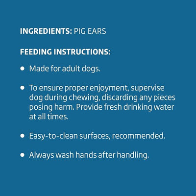 Amazon Brand - Wonder Bound Whole Pig Ears, Ingredient, Highly Digestible, Dog Treats for Puppy and Large/Medium Dogs, Pork, 12.7 Ounce, 18 Count (Pack of 2)