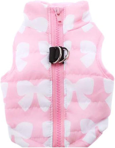 Winter Warm Dog Vest - Windproof, Waterproof Coat for Small to Medium Dogs - Pink