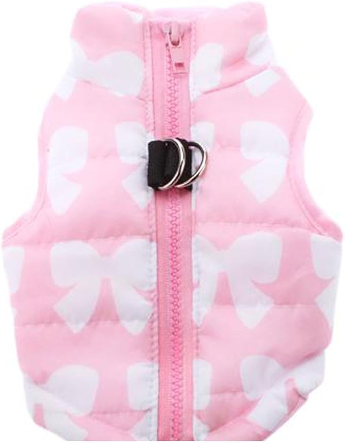 Winter Waterproof Windproof Vest Coat for Small Medium Dogs - Warm Jacket for Cold Weather (Not Suitable for Big Dogs) Pink XS