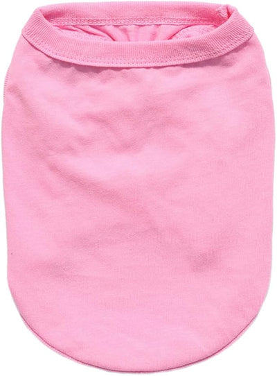 Pink Dog Shirts Blank Pet Clothes Female Puppy Outfits Cat Kitten Tank Top Rabbit Bunny Apparel (Neck Girth 11.02'')