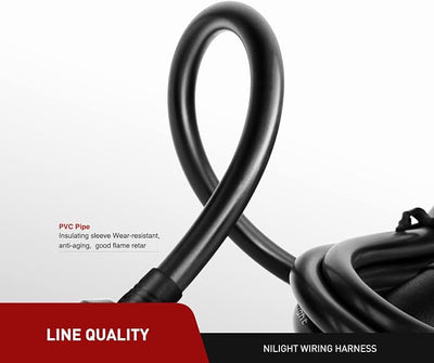 Nilight NI-WA-01C Cigarette Lighter Extension Cord Cable Heavy Duty 14ft 12V/24V Car Charger with Cigarette Lighter Socket