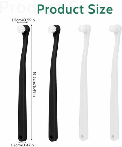 salbsever 4Pcs Dog Toothbrush Pet Toothbrush Soft Mini Cat Tooth Brush Puppy Tooth Brush, Travel Portable Mini Head Deep Clean Kit for Small Dog & Cat, Puppy, Kitten