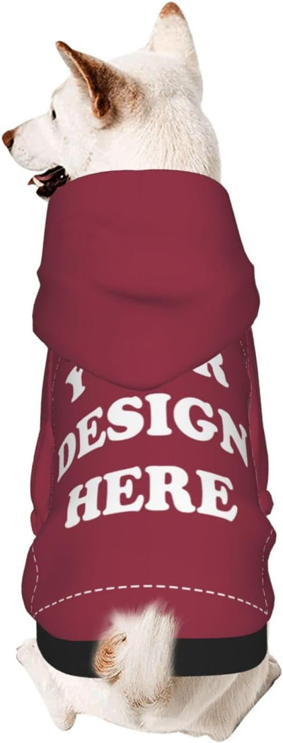 Personalized Dog Hoodie, Custom Dog Costumes for Small Dogs, Holiday Happy Dog Clothes Football Pet Shirt Sweater with Name Number for Girl/Boy Cats/Kitten, Wine, XS