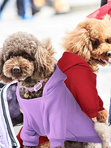 Syhood 4 Pieces Small Dog Sweaters Dog Hoodie Clothes with Hat for Small Dogs Puppy Pet Winter Warm Hoodies Coat Sweater Shirt Chihuahua Clothes with Pocket