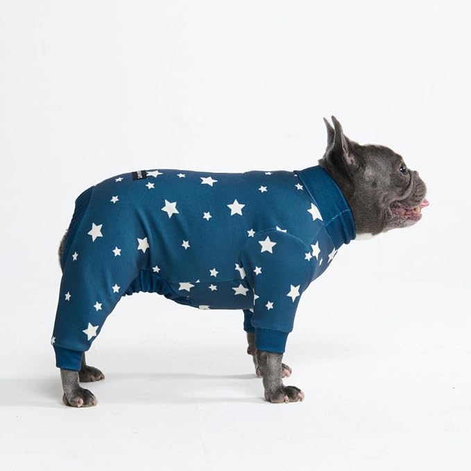 Spark Paws Dog Pajama, Dog Recovery Suit Male, Onesie, Ultra-Soft and 4-Way Stretch, for Small Medium and Large Breeds - Stars - XL