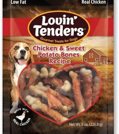 Lovin Tenders Chicken & Sweet Potato Bones Dog Treats (2 Pack - 8 oz per Pack)