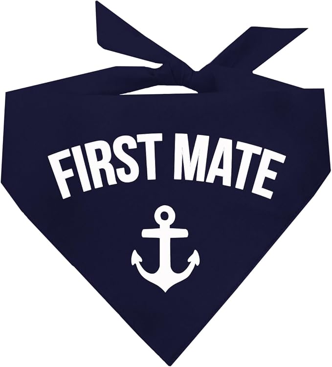 First Mate Boat Dog Matching Dog Bandanas (Navy)