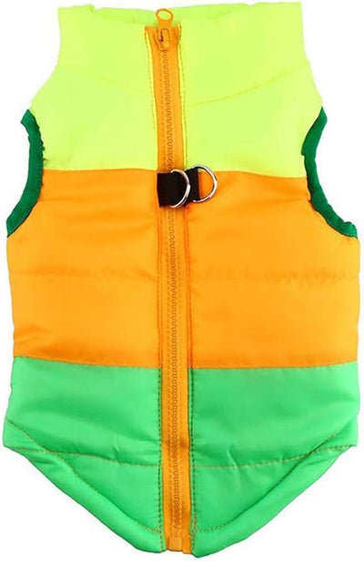 Winter Waterproof Windproof Vest Coat for Small Medium Dogs - Warm Jacket for Cold Weather (Not Suitable for Big Dogs) Yellow/Orange/Green L