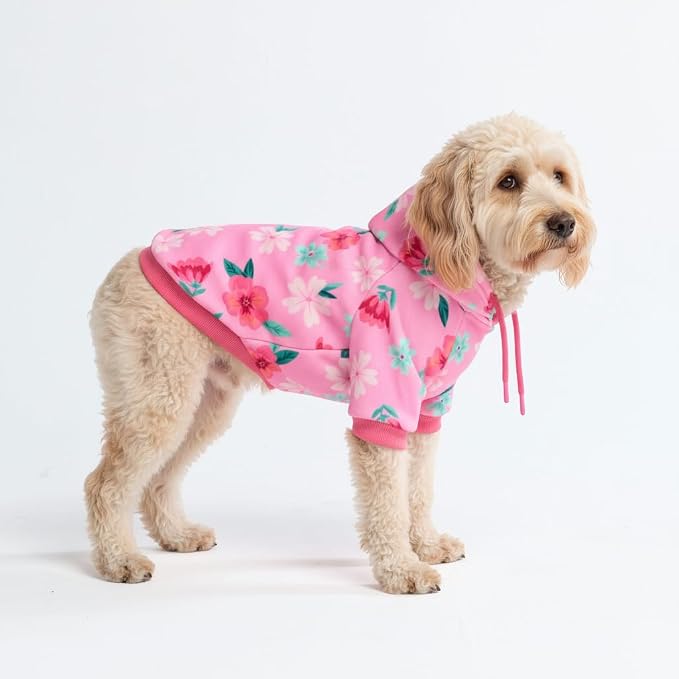 Spark Paws Dog Hoodie – Premium Dog Sweater for Small, Medium, and Large Dogs | Warm Outfits for French Bulldogs, Pitbull, Puppy, Winter Jacket Alternative - Blossom - 2XL