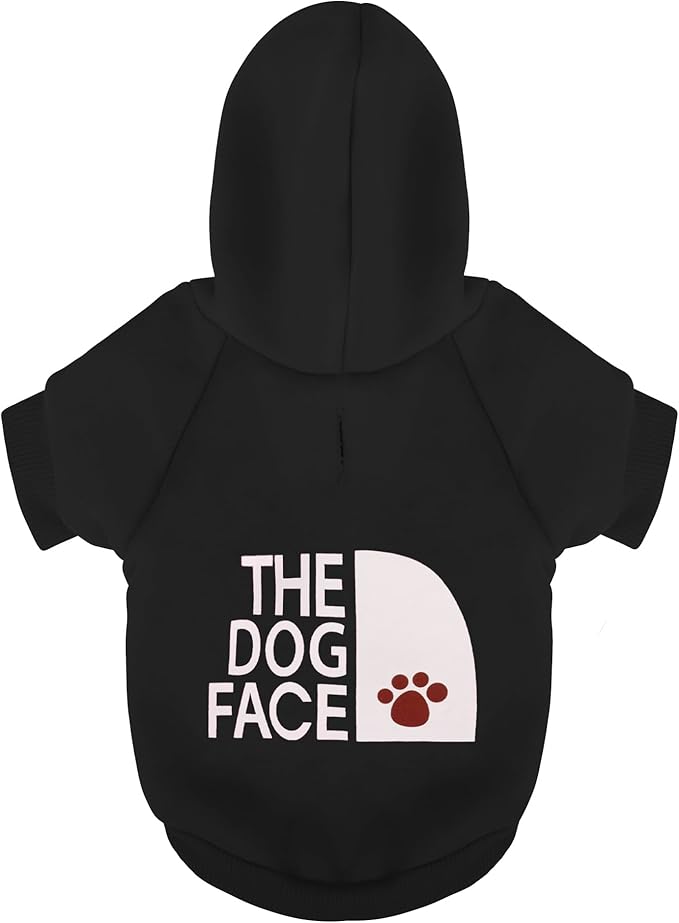 Paiaite Black Chihuahua Dog Hoodie: Keep Your Pup Warm and Stylish with a 'The Dog Face' Printed Sweatshirt Pet Clothes, and Sweater Coat All in One Perfect for Winter and Cool Summer Nights! XL