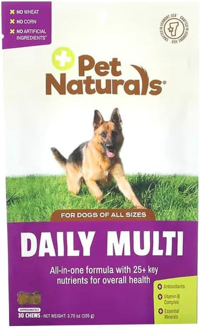 Pet Naturals Daily Multivitamin for Dogs, Veggie Flavor, 30 Chews - Yummy Chews with Amino Acids, and Antioxidants - Supports Energy, Metabolic Function and Pet Wellness (Pack of 6)