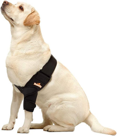 NeoAlly Dog Elbow Brace Protector Pads for Canine Elbow and Shoulder Support Elbow Hygroma, Dysplasia, Osteoarthritis, Elbow Calluses, Pressure Sores and Shoulder Dislocation (Left Leg, Large)