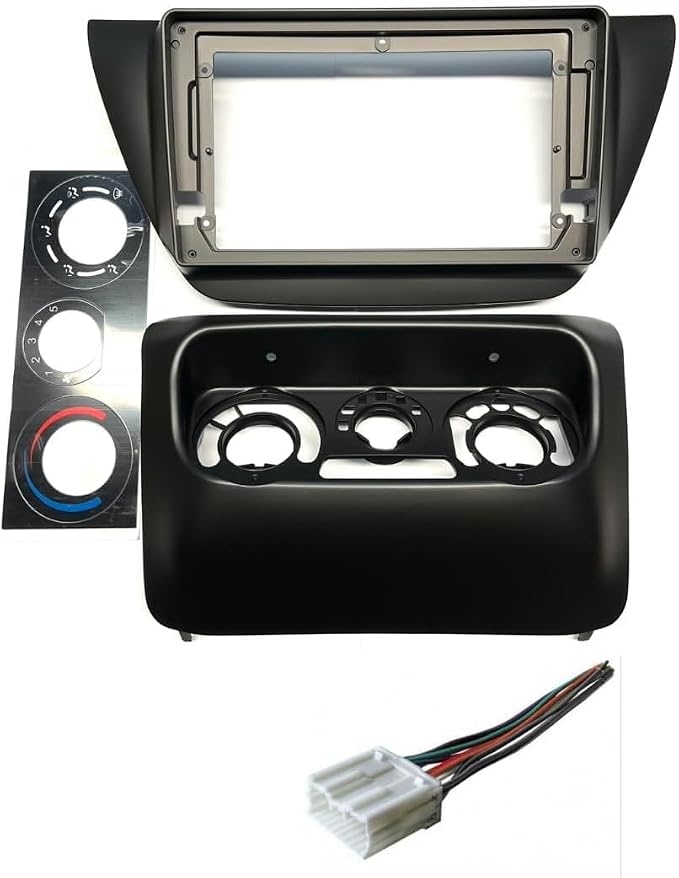 Gray 9 Inch Car Stereo Radio Install Dash Kit and Wire Harness -Made for Mitsubishi: 2002 2003 2004 2005 Lancer -No Factory External Amp Vehicles Only