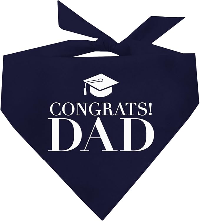 Congrats Dad Graduation Class of 2024 Dog Bandana (Navy, OS 420)