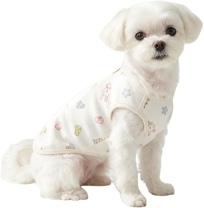 Organic Cotton Dog Clothes – Babywear-Grade Shirt for Sensitive Skin | Made in Korea (Large, Toys)