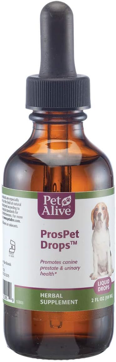 PetAlive ProsPet Drops for Pet Prostate and Bladder Health - Herbal Supplement for Dog Urinary Tract, Bladder and Immune Support - Constipation Relief - 118 ml, 2 Pack