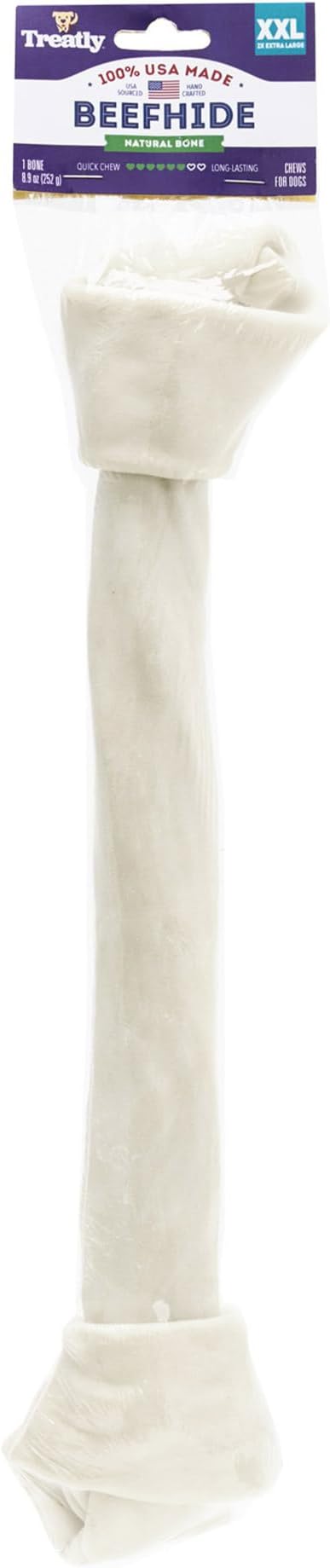 USA Beefhide Bones 15-17" Dog Chew Treats - Natural Flavor, 1 Count/1 Pack