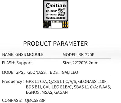 M9 GPS Module with Compass QMC5883 Four-Mode Flight Controller FPV RC Drone Fixed-Wing BK-122 BK-182 (BK-220P)
