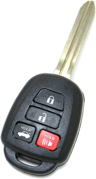 OEM Electronic 4-Button Remote Head Key Fob Compatible with 2014-2019 Toyota Corolla (FCC ID: HYQ12BEL, P/N: 89070-02880, 89070-02882)