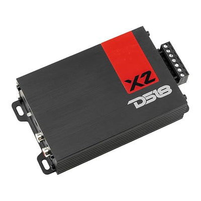 DS18 X2 Ultra Compact Car Audio Amplifier Class D 2 Channel Full Range 1140 Watts Peak (Renewed)