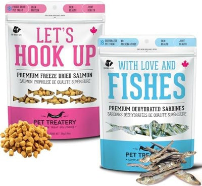 The Granville Island Pet Treatery Wild Salmon & Sardines Variety Pack (4.94 oz, Pack of 2) - Dehydrated Single Ingredient Dog Treats - Natural Dog Treats, Grain Free